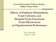 Effects of Similarity-Dissimilarity, Team Cohesion, and Hospital Cross-Functional Team Effectiveness on Organizational Performance PowerPoint PPT Presentation