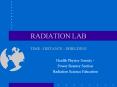 RADIATION LAB TIME - DISTANCE - SHIELDING PowerPoint PPT Presentation