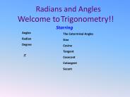 Radians and Angles