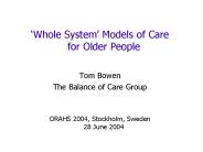 ‘Whole System’ Models of Care for Older People