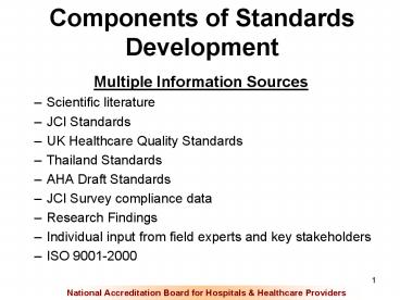 Components of Standards Development