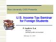 U.S. Income Tax Seminar for Foreign Students PowerPoint PPT Presentation