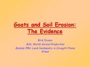 Goats and Soil Erosion: The Evidence