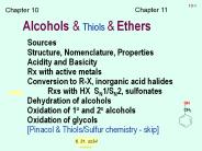 Alcohols & Thiols & Ethers