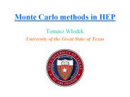 Monte Carlo methods in HEP