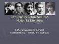 20th-Century British and Irish Modernist Literature PowerPoint PPT Presentation