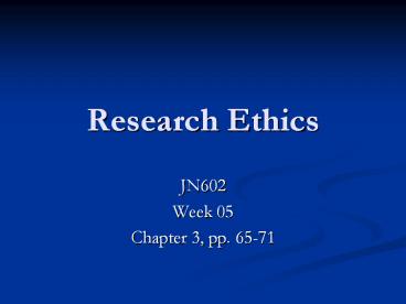 Research Ethics