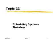 Scheduling Systems Overview