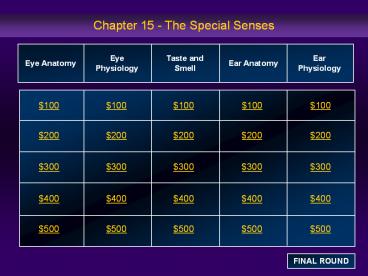 Chapter 15 - The Special Senses