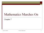 Mathematics Marches On