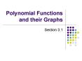 Polynomial Functions and their Graphs PowerPoint PPT Presentation