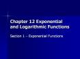 Chapter 12 Exponential and Logarithmic Functions PowerPoint PPT Presentation