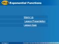 11-2 Exponential Functions Warm Up Lesson Presentation PowerPoint PPT Presentation