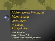 Multinational Financial Management Alan Shapiro 7th Edition J.Wiley