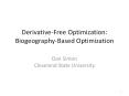 Derivative-Free Optimization: Biogeography-Based Optimization PowerPoint PPT Presentation