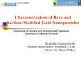 Characterization of Bare and Surface-Modified Gold Nanoparticles PowerPoint PPT Presentation
