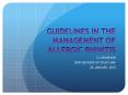 GUIDELINES IN THE MANAGEMENT OF ALLERGIC RHINITIS PowerPoint PPT Presentation