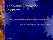 The Virtual Reference Interview