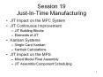 Session 19 Just-In-Time Manufacturing PowerPoint PPT Presentation