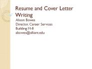 Resume and Cover Letter Writing