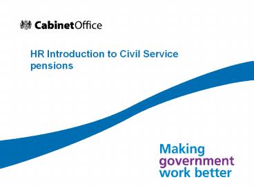 HR Introduction to Civil Service pensions