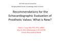 Recommendations for the Echocardiographic Evaluation of Prosthetic Valves: What is New? PowerPoint PPT Presentation