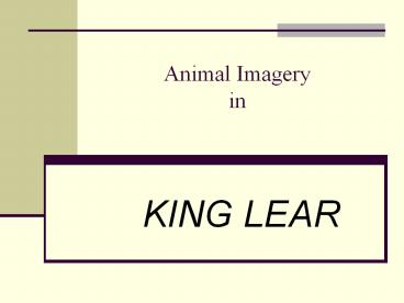 Animal Imagery in