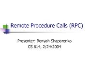 Remote Procedure Calls (RPC)