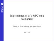 Implementation of a MPC on a deethanizer