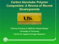 Carbon Nanotube Polymer Composites: A Review of Recent Developments PowerPoint PPT Presentation