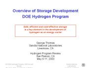 Overview of Storage Development DOE Hydrogen Program