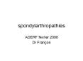 spondylarthropathies ADERF f vrier 2008 Dr Fran on PowerPoint PPT Presentation
