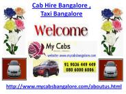 Cab Hire Bangalore, Taxi Bangalore