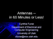 Antennas -- in 60 Minutes or Less!