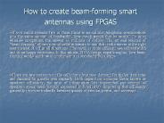 How to create beam-forming smart antennas using FPGAS
