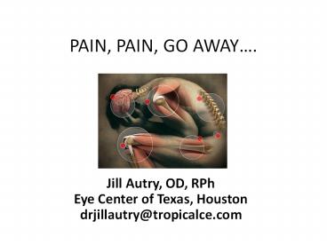 PAIN, PAIN, GO AWAY . Jill Autry, OD, RPh Eye Center of