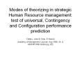 Modes of theorizing in strategic Human Resource management: test of universal, Contingency and Configuration performance prediction PowerPoint PPT Presentation