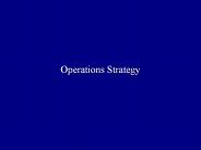 Operations Strategy