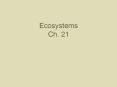 Ecosystems Ch. 21 Ch. 21.1 Terrestrial Biomes Biome: -large PowerPoint PPT Presentation