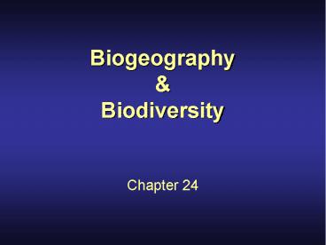 Biogeography