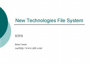 New Technologies File System presentation | free to view