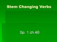 Stem Changing Verbs PowerPoint PPT Presentation