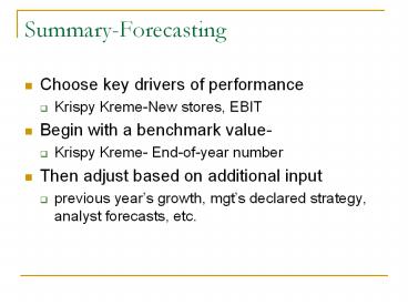 Summary-Forecasting