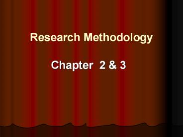 Research Methodology