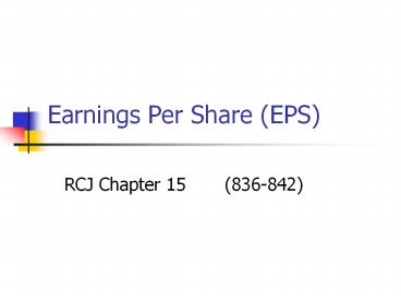 Earnings Per Share (EPS)