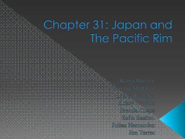 Chapter 31: Japan and The Pacific Rim