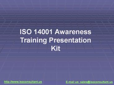 ISO 14001 Awareness Training Presentation Kit By ISOConsultant