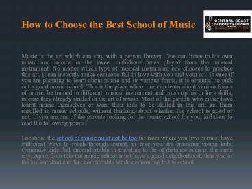 How to Choose the Best School of Music?