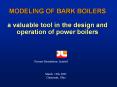 MODELING OF BARK BOILERS  a valuable tool in the design and operation of power boilers PowerPoint PPT Presentation