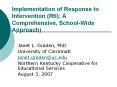 Implementation of Response to Intervention (RtI): A Comprehensive, School-Wide Approach) PowerPoint PPT Presentation